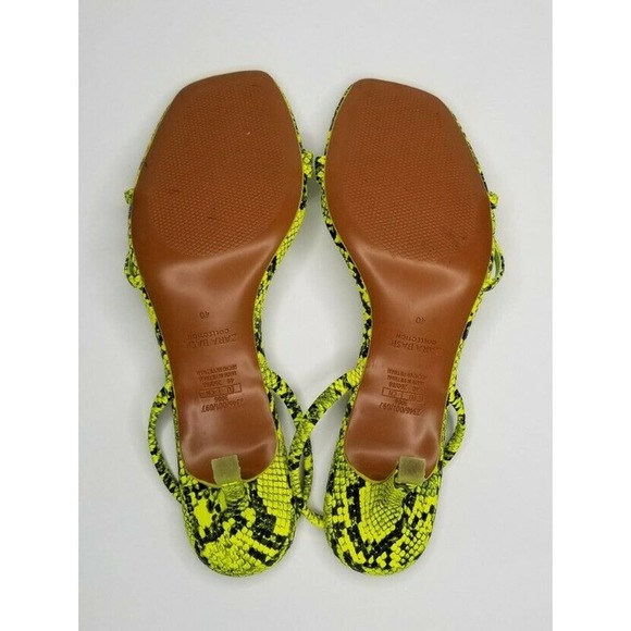 Sold! ✔Zara Lime Green Neon Heeled Sandals - Picture 6 of 7